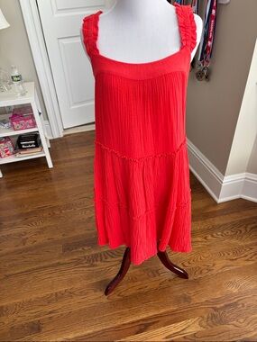 Red Haute Vibrant Red Ruffled Mini Dress